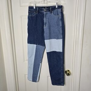 Hollister Womens Hi-rise MOM Jeans‎ - Blue Colorblock 9R. W29 H27